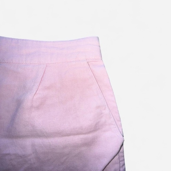 Women's Pink Linen Shorts - Picture 3 of 4